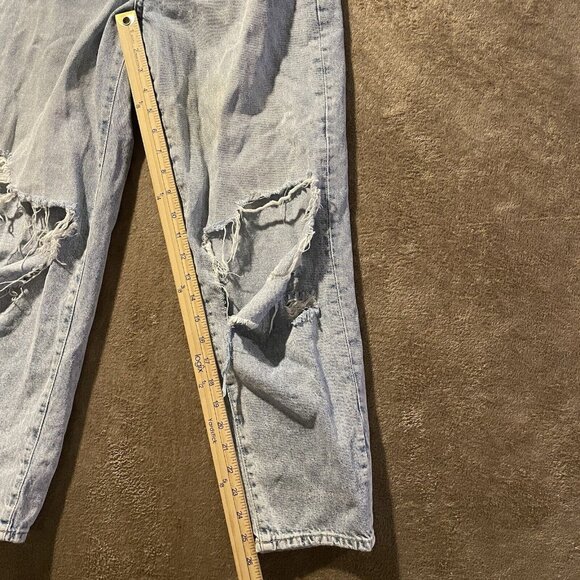 & Denim By H&M Jeans Women Sz 4 Loose Mom Ultra High Waist Ankle Length Distress - Picture 10 of 11